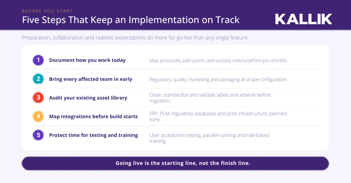 five steps that keep a labeling implementation on track